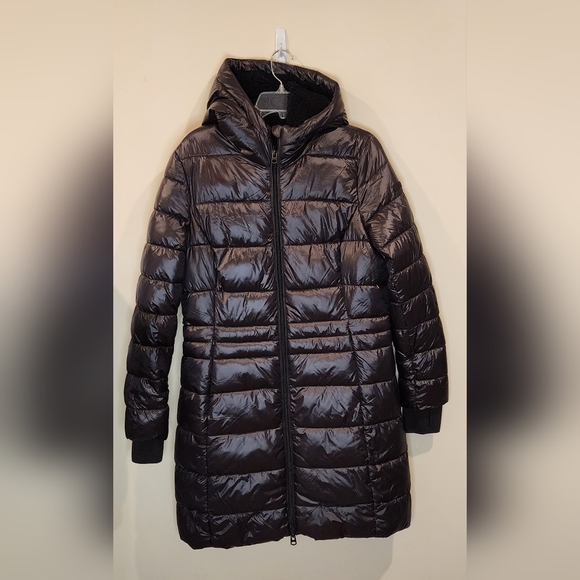 LUCKY Brand Womens Sz L Knee Length Cozy Lined Zip Front Puffer Chocolate NWOT - Picture 6 of 16